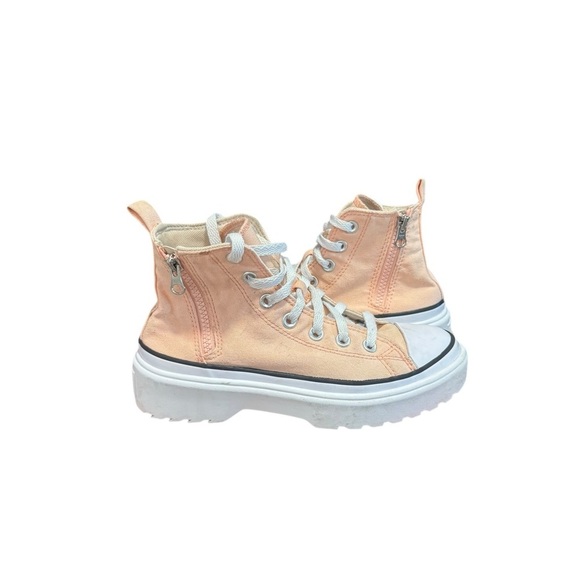 Converse Chuck Lugged Lift Hi Platform Sneaker Coral Peach Canvas Big Girls 4 - Picture 2 of 12